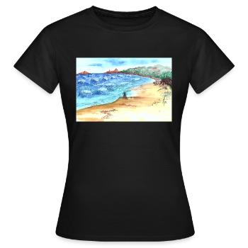 L’isola Rossa - T-shirt Femme - noir - Devant - AI Model Female 172 dark (172cm)