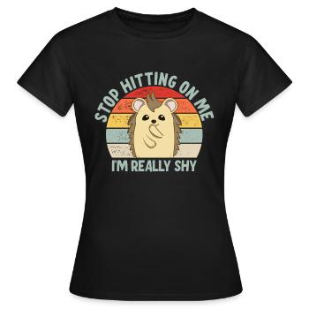 Arrêtez de me draguer, je suis timide - T-shirt Femme - noir - Devant - AI Model Female 172 dark (172cm)