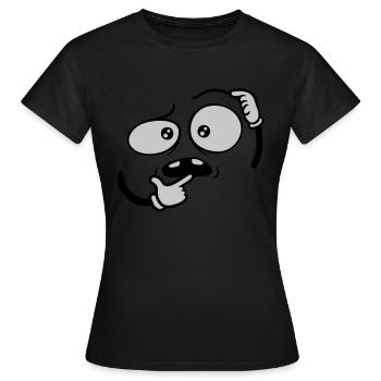 Geste de la main visage sceptique - T-shirt Femme - noir - Devant - AI Model Female 172 dark (172cm)