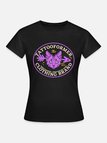 Violet Cat - Frauen T-Shirt - Schwarz