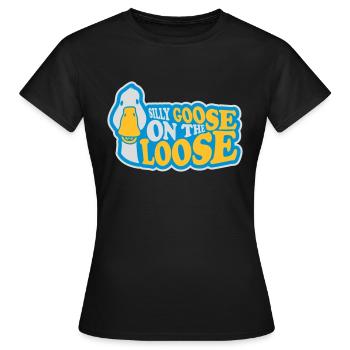 goose on the loose - Women's T-Shirt - black - Front - AI Model Female 172 dark (172cm)