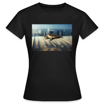 Turtle with ambition - Women's T-Shirt - black - Front - AI Model Female 172 dark (172cm)