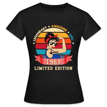 Legendär und genial seit 1960 Jubiläum - Frauen T-Shirt - Schwarz - Vorne - AI Model Female 172 dark (172cm)