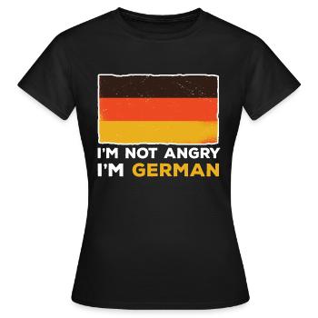 Je ne suis pas en colère, je suis allemand désespéré - T-shirt Femme - noir - Devant - AI Model Female 172 dark (172cm)