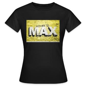Auf maximale Motivation reduzieren Zitat Graffiti - Frauen T-Shirt - Schwarz - Vorne - AI Model Female 172 dark (172cm)