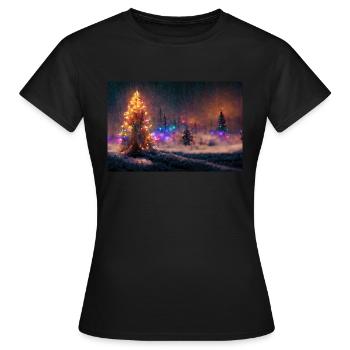Noël dans la neige - T-shirt Femme - noir - Devant - AI Model Female 172 dark (172cm)