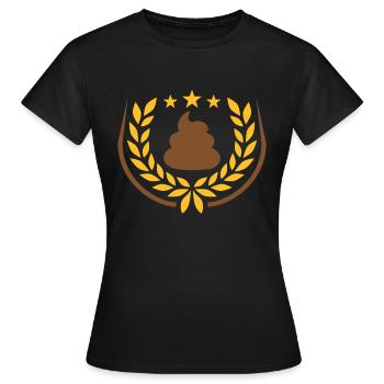 Scheiße Haufen Lorbeerkranz Sterne - Frauen T-Shirt - Schwarz - Vorne - AI Model Female 172 dark (172cm)
