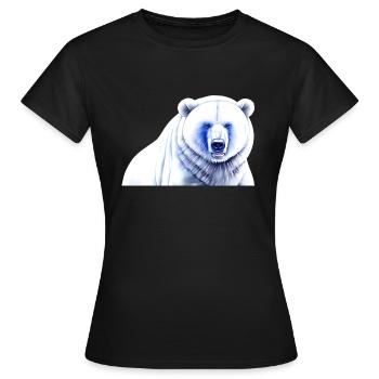 Blau Weiß Eisbär - Frauen T-Shirt - Schwarz - Vorne - AI Model Female 172 dark (172cm)