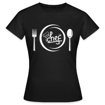 Chef étoilé cuisinier - T-shirt Femme - noir - Devant - AI Model Female 172 dark (172cm)