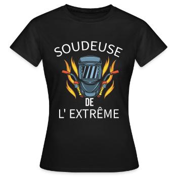 Soudeur humour soudeuse extrême cadeau soudure - T-shirt Femme - noir - Devant - AI Model Female 172 dark (172cm)