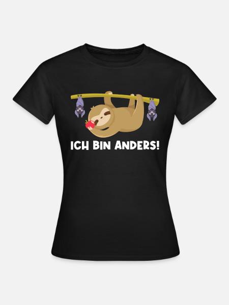 Faultier Fledermaus Faultiere Geschenk - Frauen T-Shirt - Schwarz