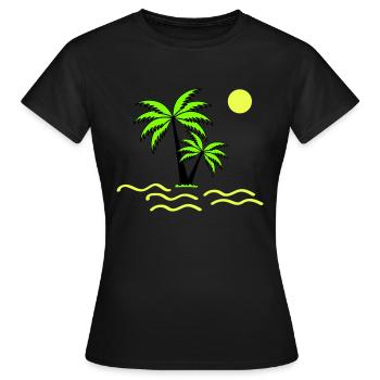 Palmiers - T-shirt Femme - noir - Devant - AI Model Female 172 dark (172cm)