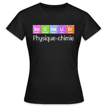 Cadeau bachelier BAC 2023 Bachelière 2023 physique - T-shirt Femme - noir - Devant - AI Model Female 172 dark (172cm)