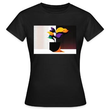 Nature abstraite - T-shirt Femme - noir - Devant - AI Model Female 172 dark (172cm)