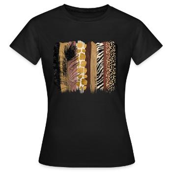 Raffiniertes Dschungel-Design Luxus-Safari-Print - Frauen T-Shirt - Schwarz - Vorne - AI Model Female 172 dark (172cm)