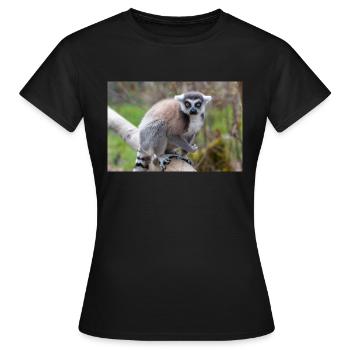 Lémurien à queue annelée (en allemand Katta) Lémurien catta - T-shirt Femme - noir - Devant - AI Model Female 172 dark (172cm)