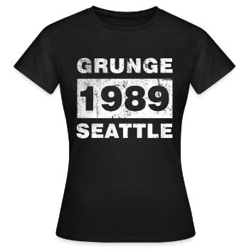 GRUNGE SEATTLE 1989 - Women's T-Shirt - black - Front - AI Model Female 172 dark (172cm)