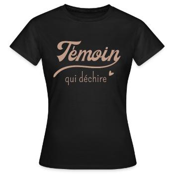 Témoin qui déchire - T-shirt Femme - noir - Devant - AI Model Female 172 dark (172cm)