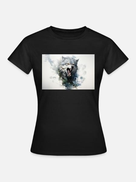 Bozkurt - grauer Wolf abstrakt - Frauen T-Shirt - Schwarz