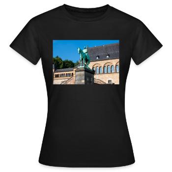 Reiterstandbild Wilhelms I. in der Kaiserpfalz - Frauen T-Shirt - Schwarz - Vorne - AI Model Female 172 dark (172cm)
