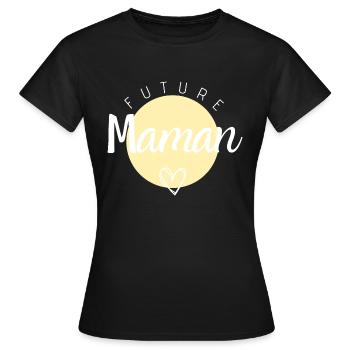 Future maman - T-shirt Femme - noir - Devant - AI Model Female 172 dark (172cm)