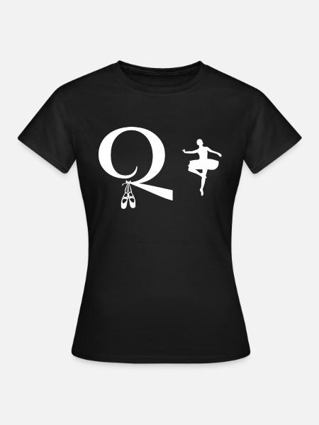 Buchstabe q Ballerina - Frauen T-Shirt - Schwarz