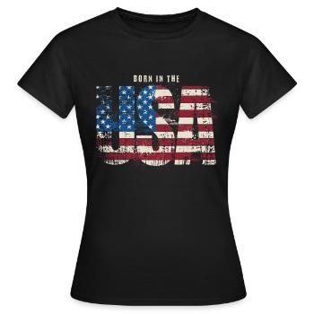 Geboren in den USA - Frauen T-Shirt - Schwarz - Vorne - AI Model Female 172 dark (172cm)