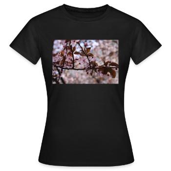 Tree in Bloom (Myrobolan or Cherry Plum) - Women's T-Shirt - black - Front - AI Model Female 172 dark (172cm)