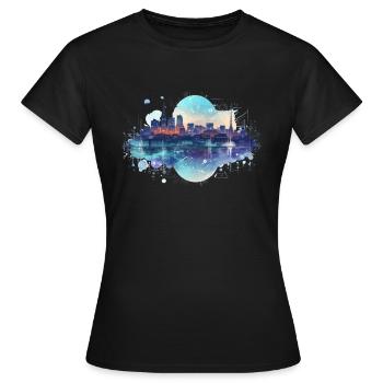 Digital City - Frauen T-Shirt - Schwarz - Vorne - AI Model Female 172 dark (172cm)