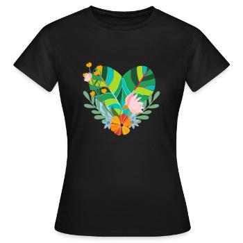 Umweltfreundliches Herz - Frauen T-Shirt - Schwarz - Vorne - AI Model Female 172 dark (172cm)