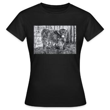 Bovins Highland - T-shirt Femme - noir - Devant - AI Model Female 172 dark (172cm)
