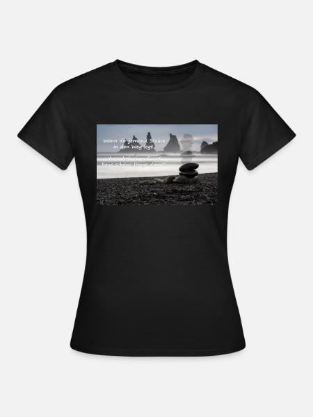 Steine im Weg - Frauen T-Shirt - Schwarz