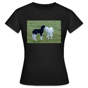Lämmer schwarz weiss - Frauen T-Shirt - Schwarz - Vorne - AI Model Female 172 dark (172cm)