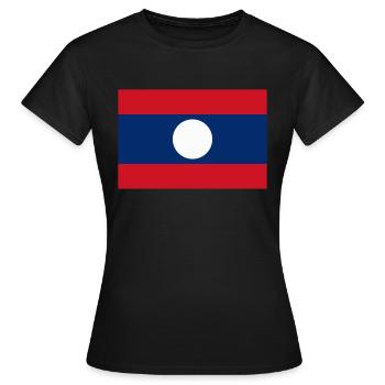 Laos flag / Drapeau Laos - T-shirt Femme - noir - Devant - AI Model Female 172 dark (172cm)