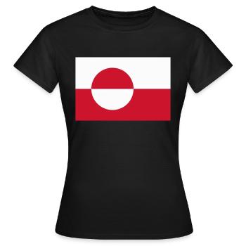 Groenland flag / Drapeau Groenland - T-shirt Femme - noir - Devant - AI Model Female 172 dark (172cm)