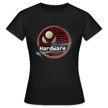 Hardware Logo - Frauen T-Shirt - Schwarz - Vorne - AI Model Female 172 dark (172cm)