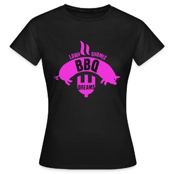 Gnomes Grill BBQ Pelouse Arrière-cour Grillades Nourriture Amour - T-shirt Femme - noir - Devant - AI Model Female 172 dark (172cm)