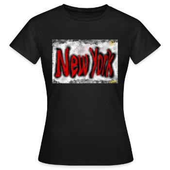 New York Street Art - T-shirt Femme - noir - Devant - AI Model Female 172 dark (172cm)