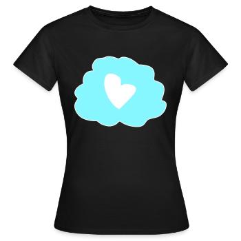 Icône de cœur de pensée nuageuse - T-shirt Femme - noir - Devant - AI Model Female 172 dark (172cm)