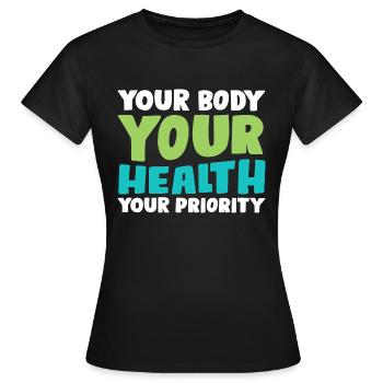 Votre corps - T-shirt Femme - noir - Devant - AI Model Female 172 dark (172cm)