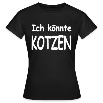 Kotzen - Frauen T-Shirt - Schwarz - Vorne - AI Model Female 172 dark (172cm)