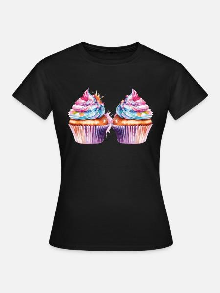 cupcake 2 - Frauen T-Shirt - Schwarz