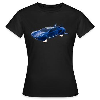 Sci-Fi Fliegendes Auto - Frauen T-Shirt - Schwarz - Vorne - AI Model Female 172 dark (172cm)