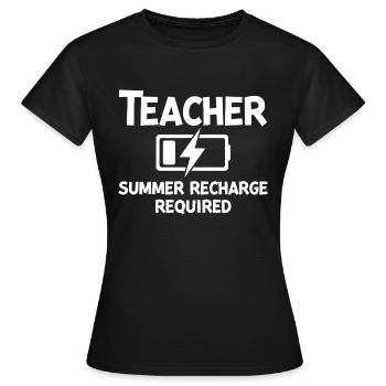 Recharge d’été pour les enseignants - T-shirt Femme - noir - Devant - AI Model Female 172 dark (172cm)
