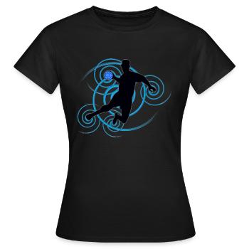 Handball-Design (Wirbel) 01 - Frauen T-Shirt - Schwarz - Vorne - AI Model Female 172 dark (172cm)