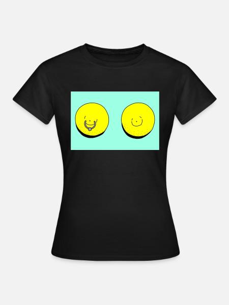 zitrone piercing tuerkis - Frauen T-Shirt - Schwarz