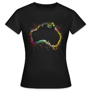 Australia continent - Women's T-Shirt - black - Front - AI Model Female 172 dark (172cm)