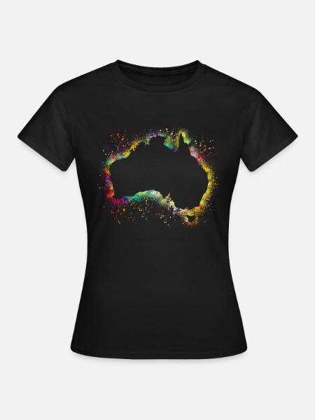 Australien Kontinent - Frauen T-Shirt - Schwarz