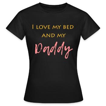 j'aime seulement mon lit et mon papa - T-shirt Femme - noir - Devant - AI Model Female 172 dark (172cm)