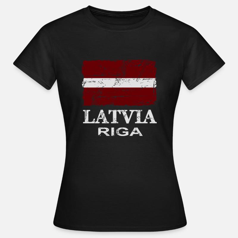 Lettonie - drapeau - bannière - drapeau - drapeau - T-shirt Femme - noir